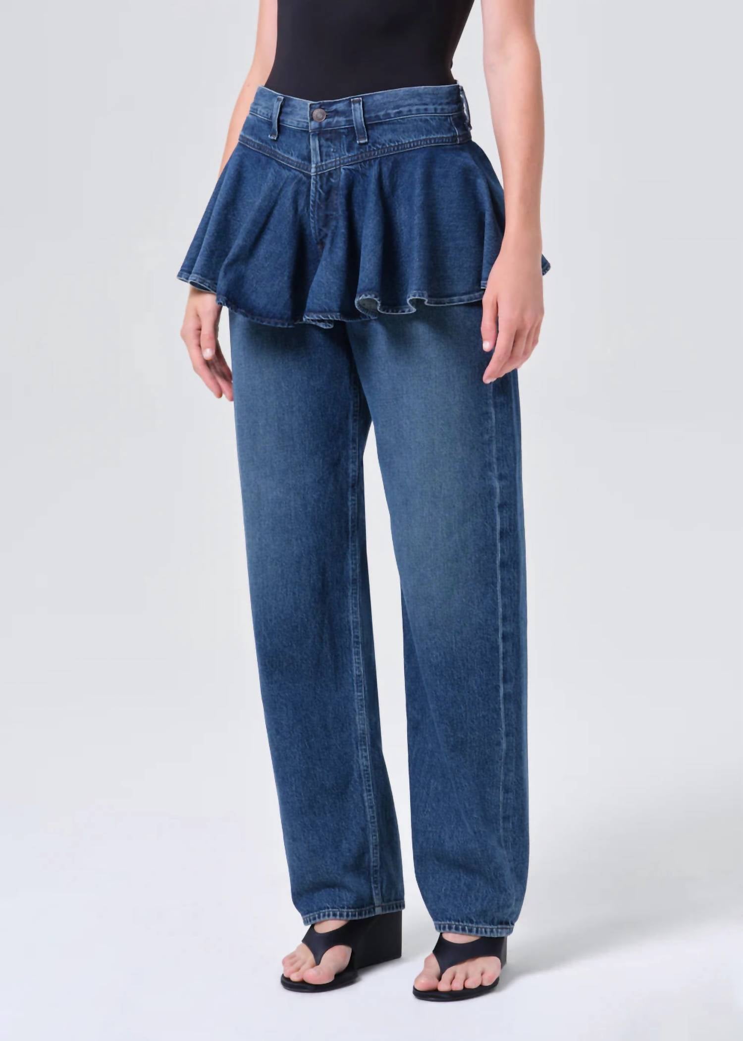 Agolde - Peplum Mid-rise Straight Leg Jeans
