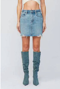 Hidden - Peyton Grinded Denim Mini Skirt