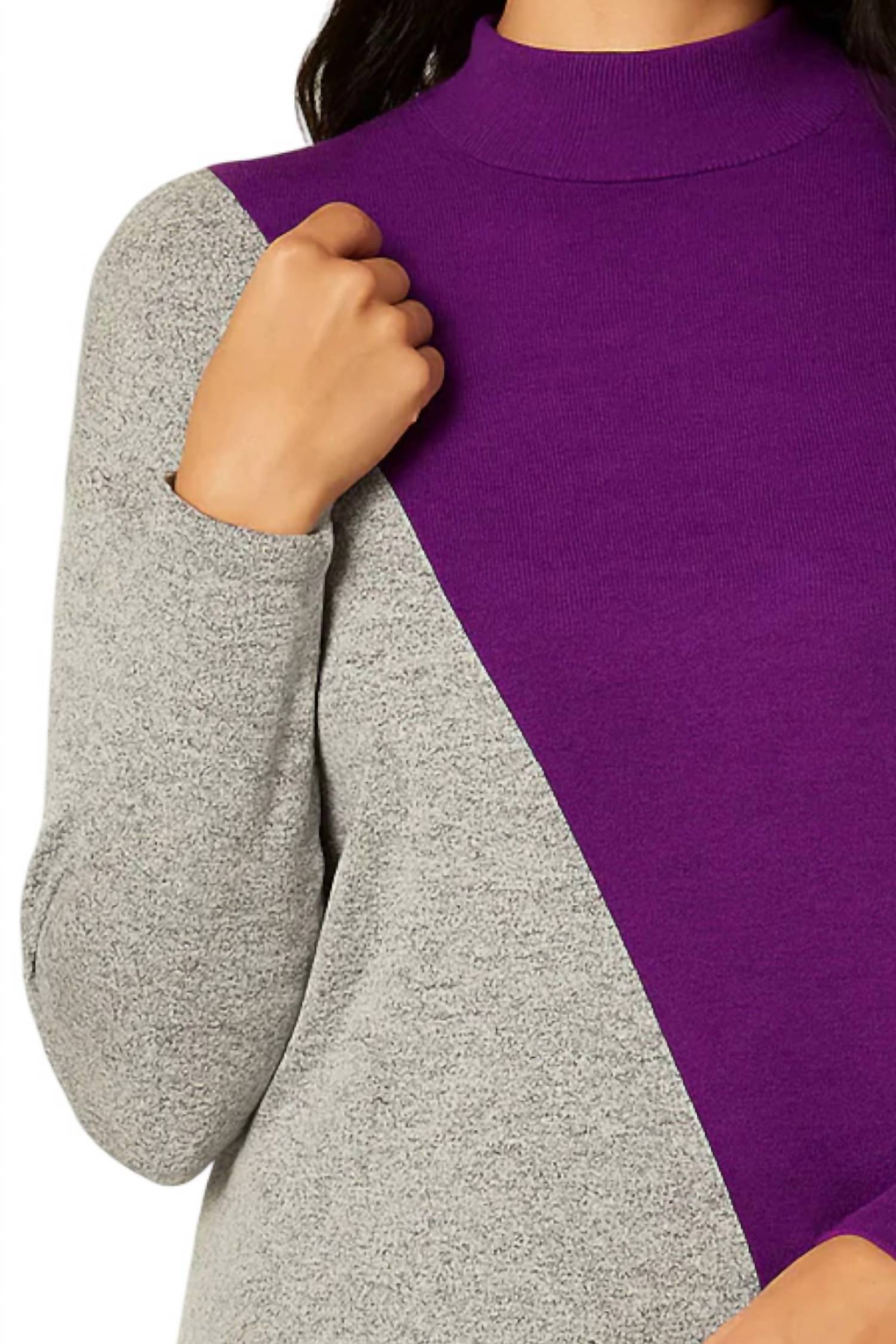 French Kyss - Color Block Turtleneck Sweater