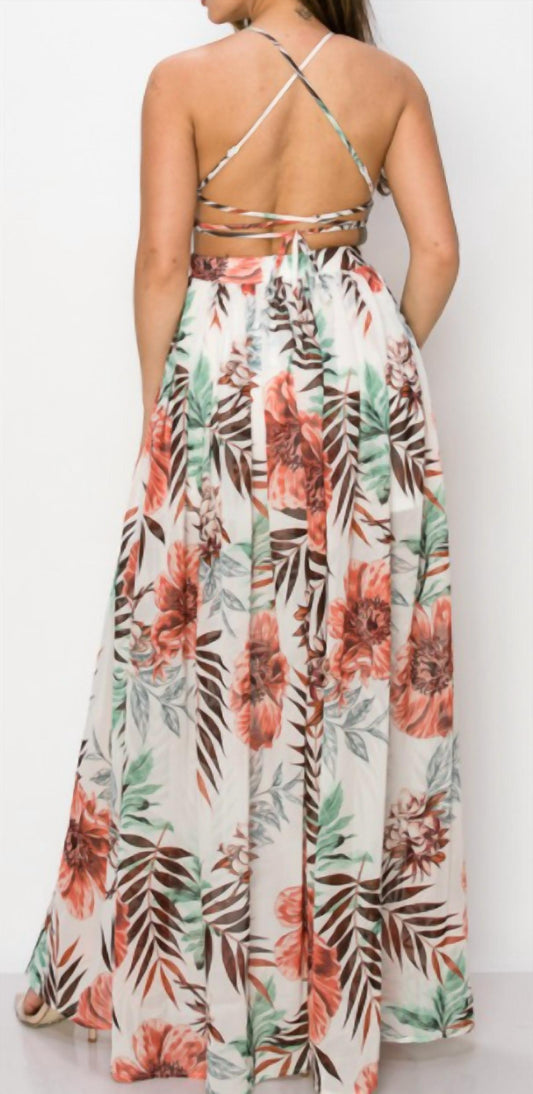 Miss Avenue - Chiffon Cut Out Waist Maxi Dress