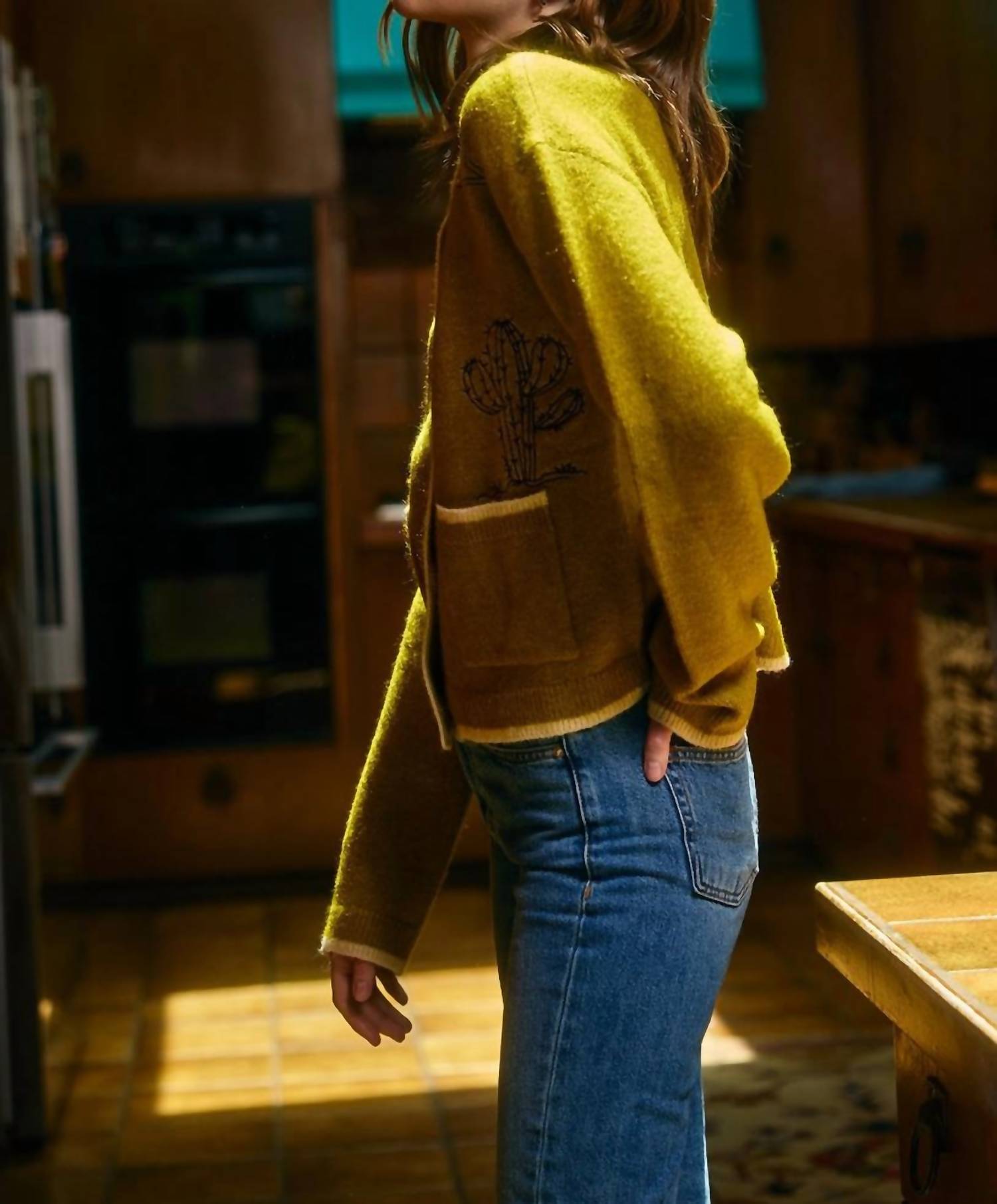 Raisonnel Armelia Crewneck Sweater in olive - women's cardigan - view 5