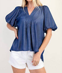 Glam - V-neck Balloon Sleeve