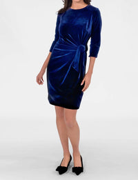 GRETCHEN SCOTT Cinch And Tie Mini Dress in navy - women's dress - view 4