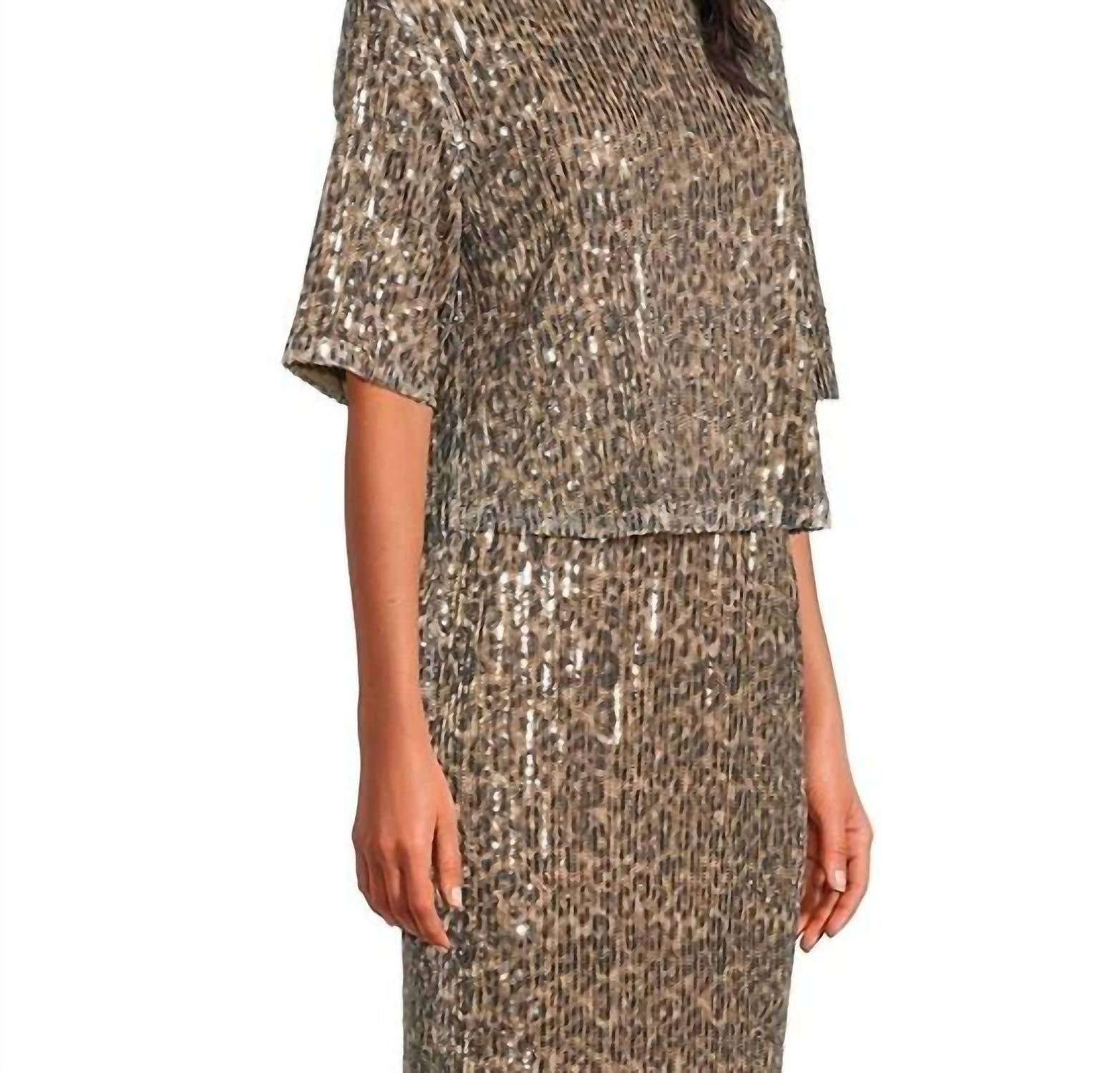 Elan - Sequin Round Neck Top