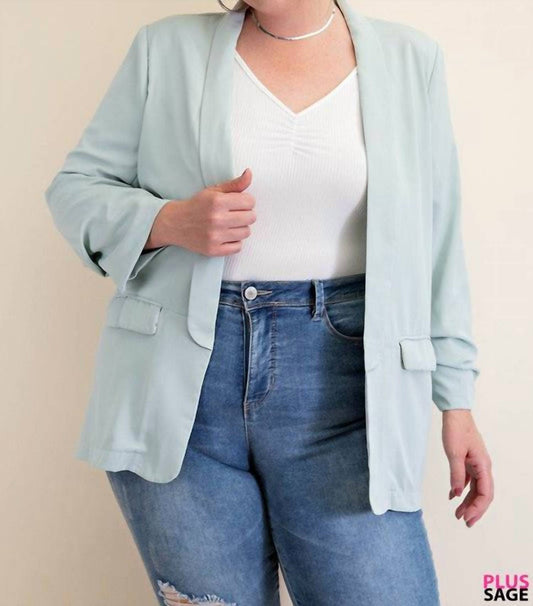 Kori - Long Sleeve Button Blazer - Plus