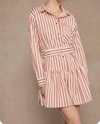 Strut & Bolt - Striped Button Down Mini Dress