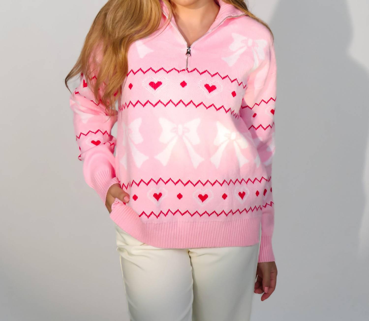 Main Strip - So Darling Zip Sweater Pullover
