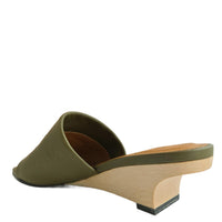 COCLICO Women's Vita Demi Wedge Slide in artichoke - women's shoe - detail view
