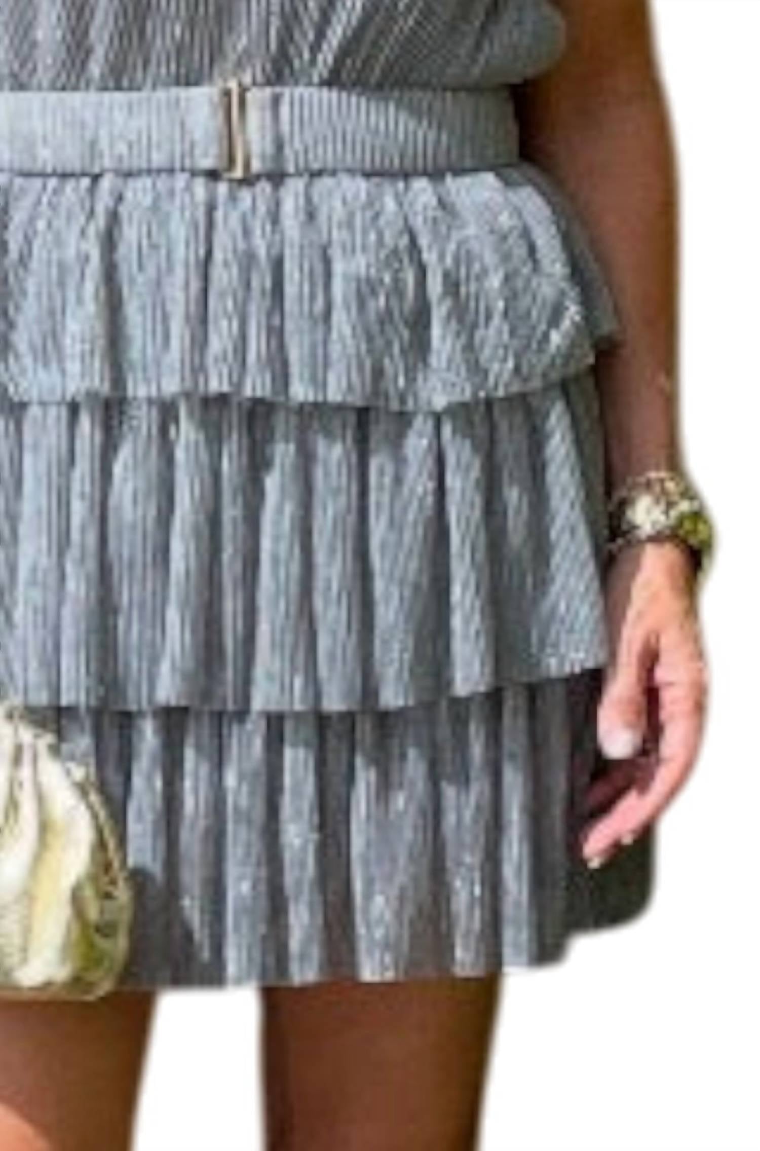 Olivaceous - Alexia Pleated Mini Dress