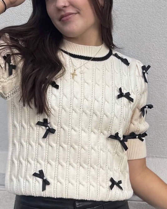 Thml - BOW DETAIL KNIT TOP