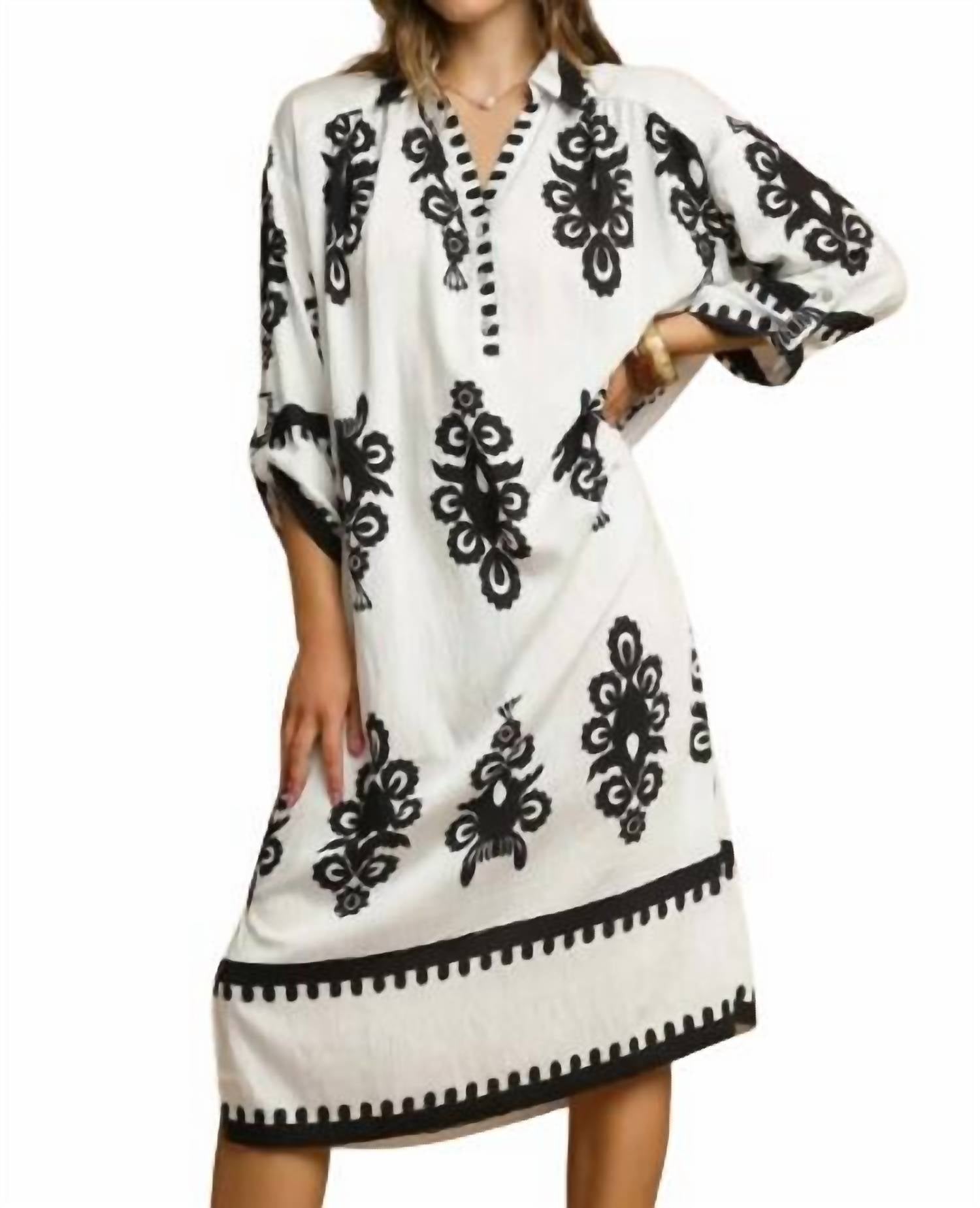Umgee - Abstract Print Midi Dress