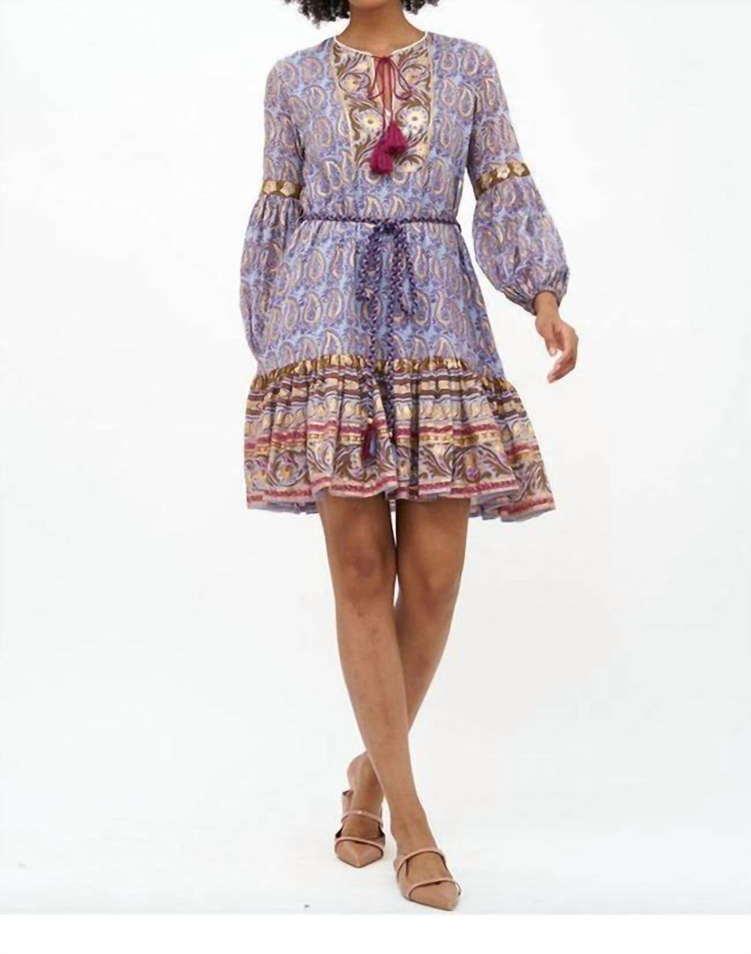 Oliphant Balloon Sleeve Flirty Mini Dress in lavender - women's dress