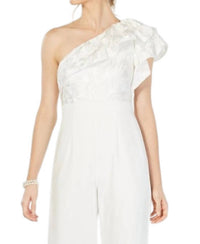 Adrianna Papell - Ruffle Detail One Shoulder Jumpsuit