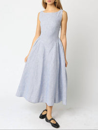 Olivaceous - Charlotte Stripe Midi Dress
