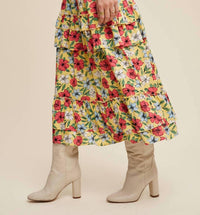 Listicle - Floral Convertible Dress Maxi Skirt