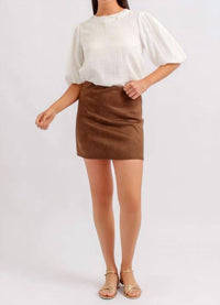 Glam - Lulu Faux Suede Mini Skirt