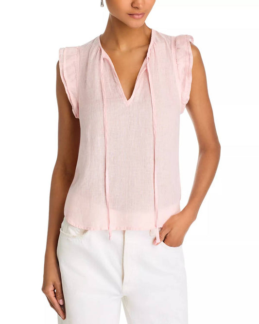 Bella Dahl - Ruffle Sleeve Tie Neck Top