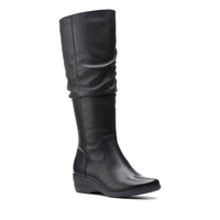 Clarks Women's Rosely Knee-high Boot in black leather - women's shoe