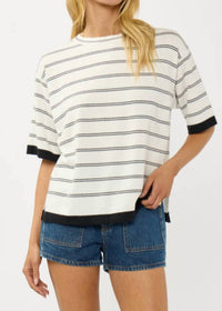 Lovestitch - Crewneck Dropped Shoulder Oversized Stripe Tee