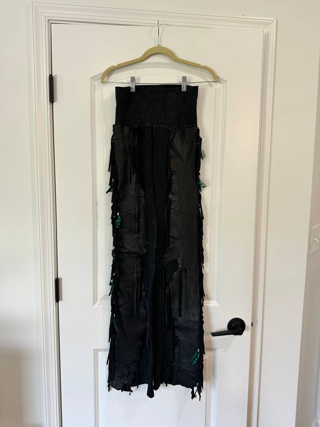 Pat Dahnke - Women's Chap Full Fringe & Feathers Ragged Leather Pants