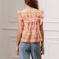 Mille - Chelsea Flowing Fringe Tie Tank Top