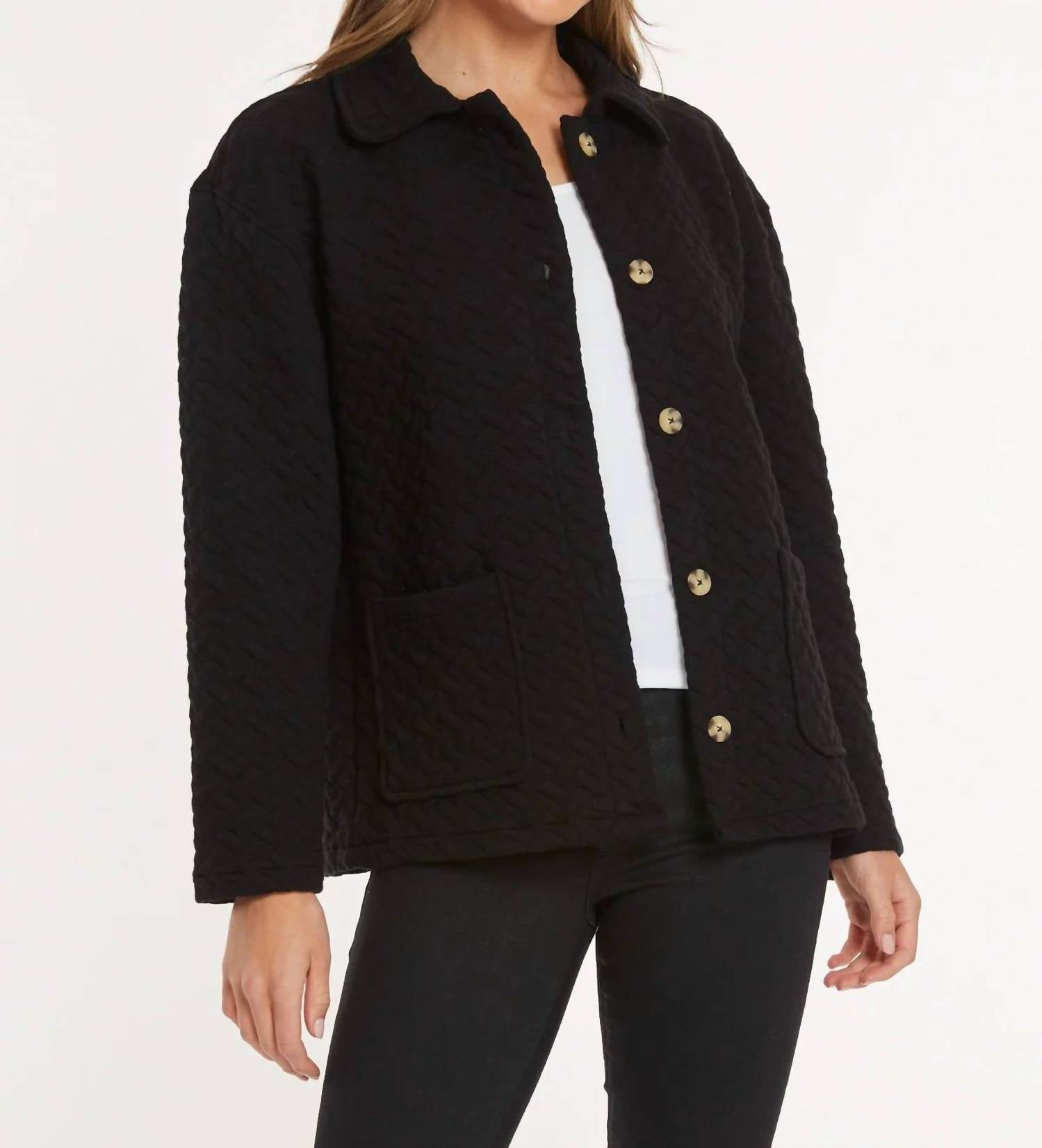 Mododoc - Quilted Long Sleeve Cardigan