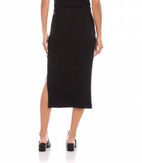 Karen Kane - Ribbed Side-Slit Midi Skirt