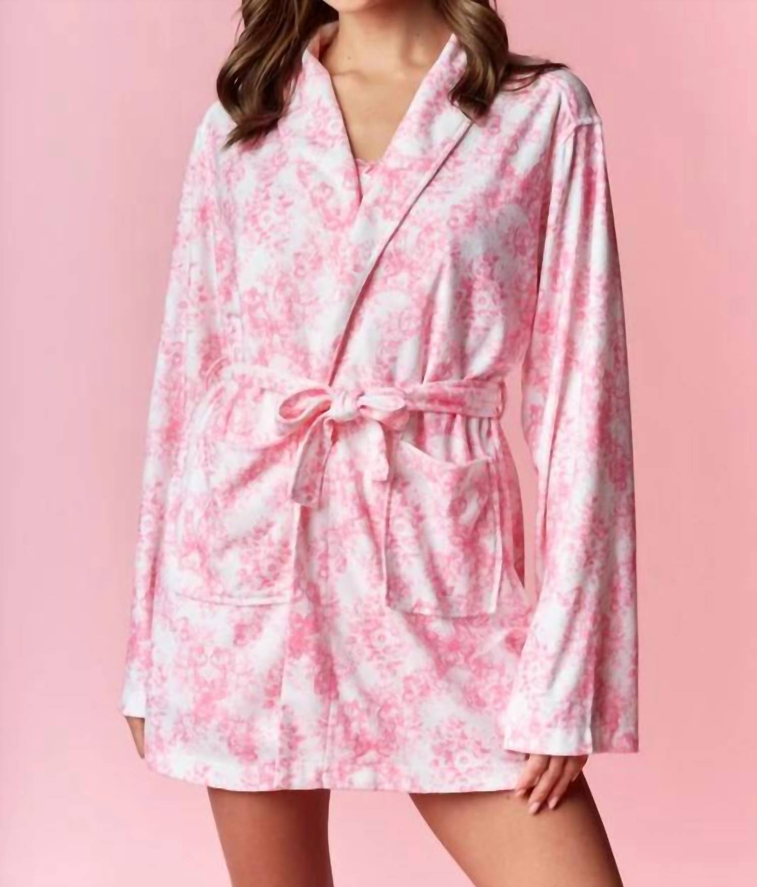 Rareraw - Comfort Cutie Toile Print Robe And Headband Set