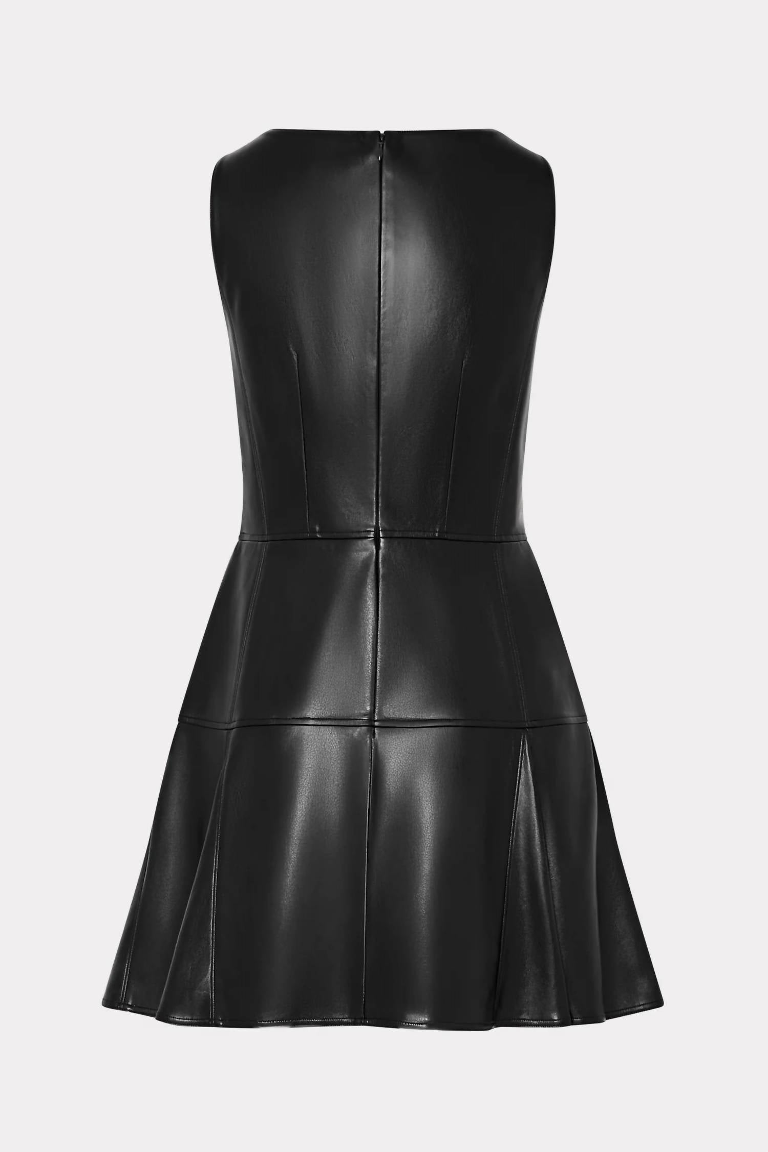 MILLY Faux Leather Mini Dress in black - women's dress - view 5