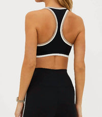 Beach Riot Ida Sports Bra Top in black - women's intimate - detail view