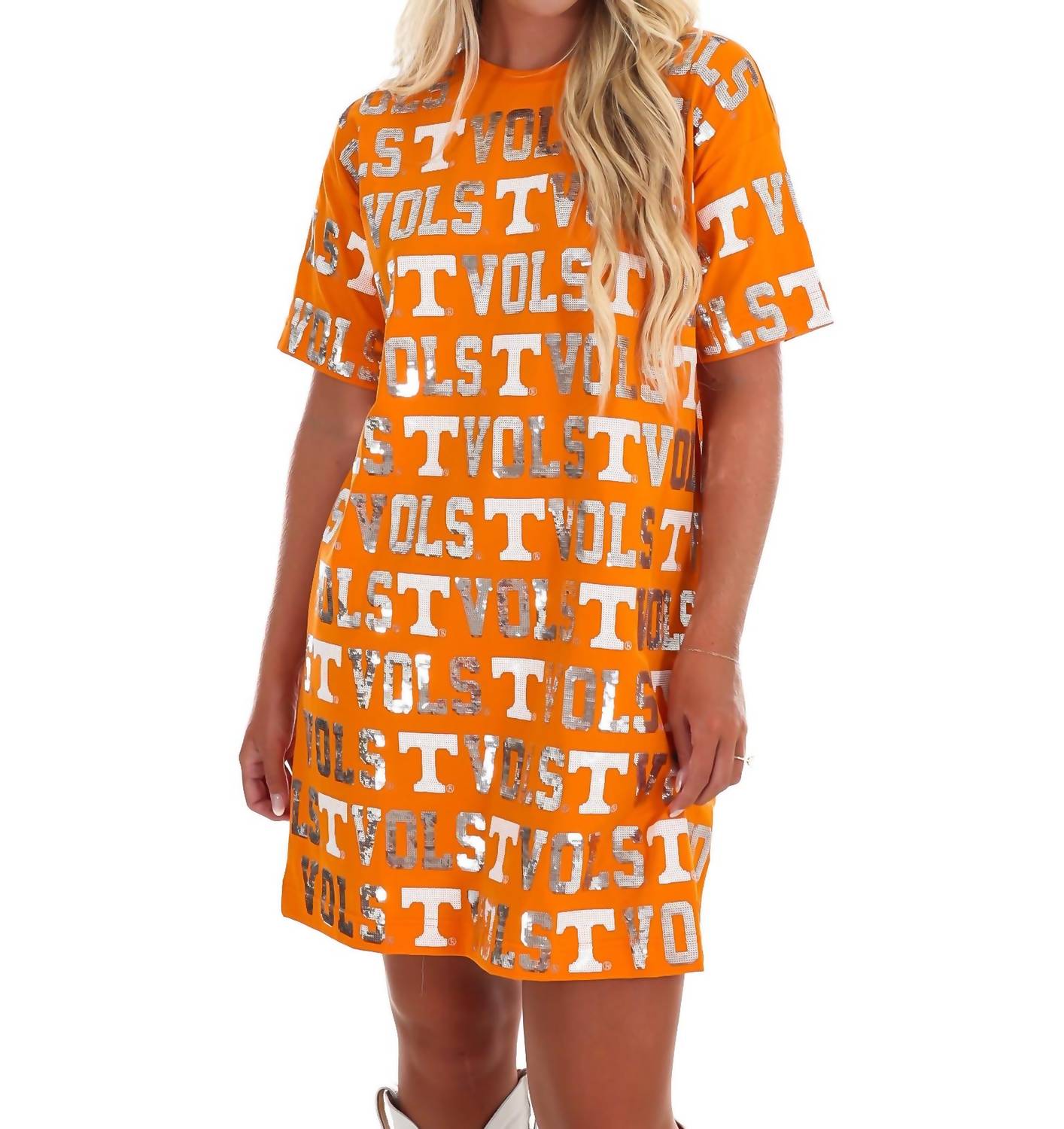 Stewart Simmons - Tennessee Sequin Repeat T-shirt Mini Dress