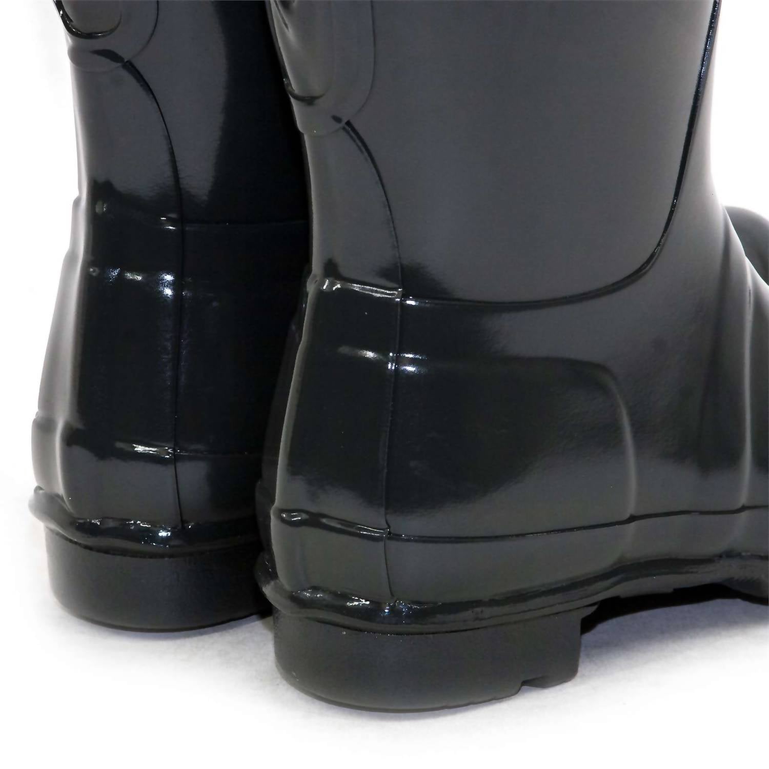 HUNTER Women's Original Short Back Adjustable Gloss Rain Boots in green - women's shoe - view 6