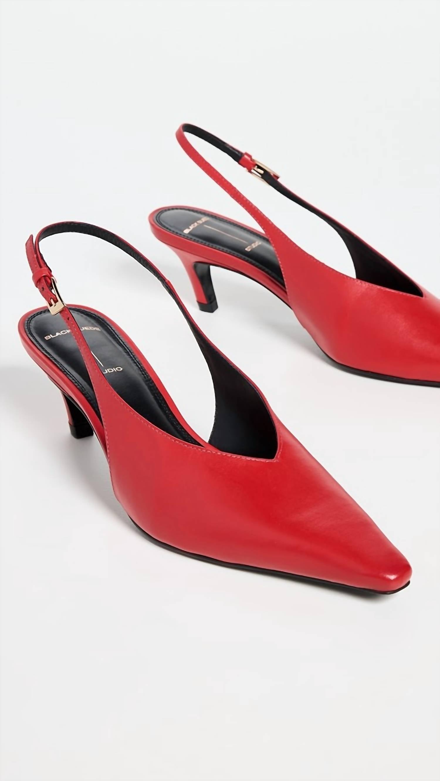 Black Suede Studio - Women's Snip Toe Slingback Pump