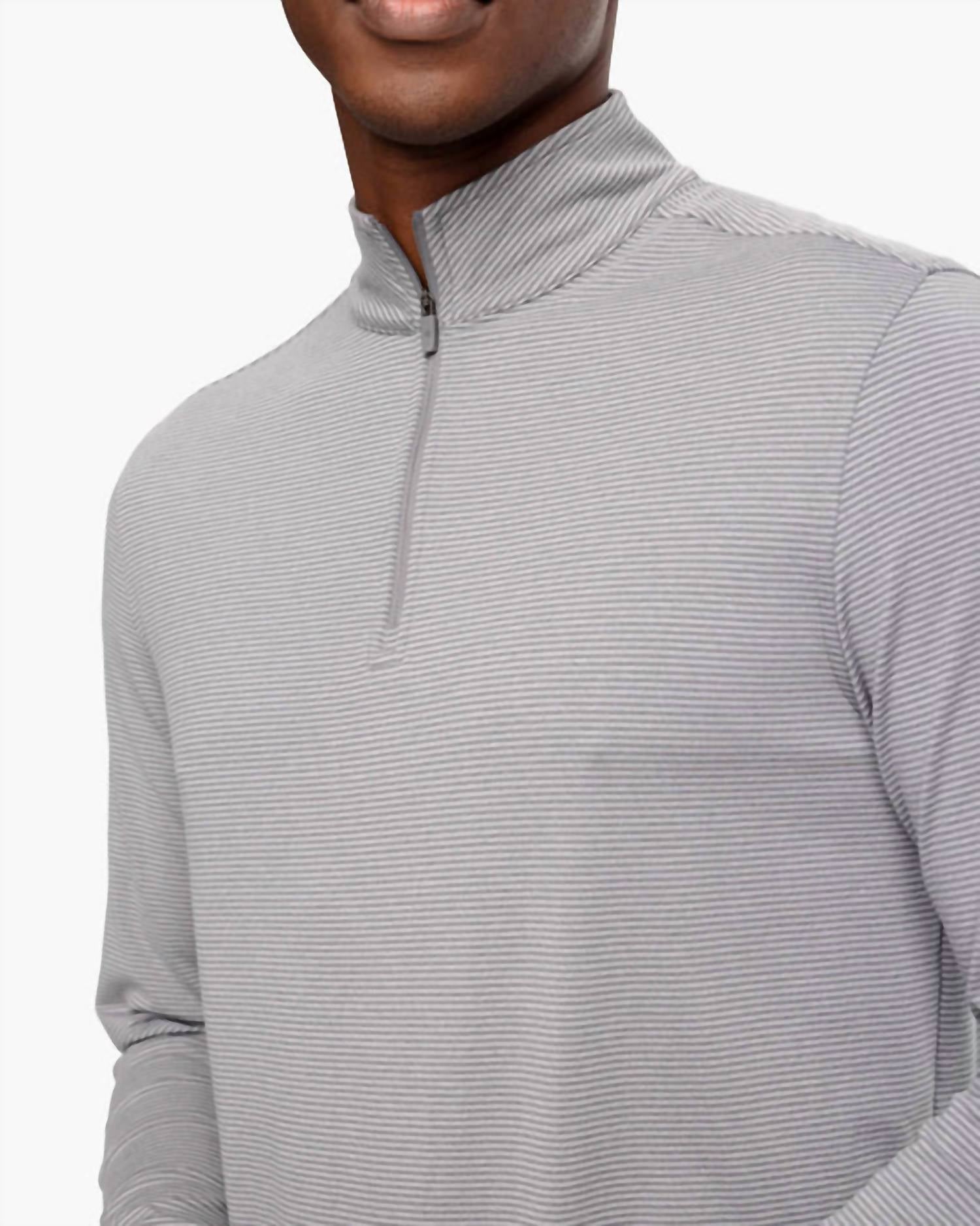 Southern Tide - Cruiser Micro Striped Performance Quarter Zip Pullover Sweatshirt