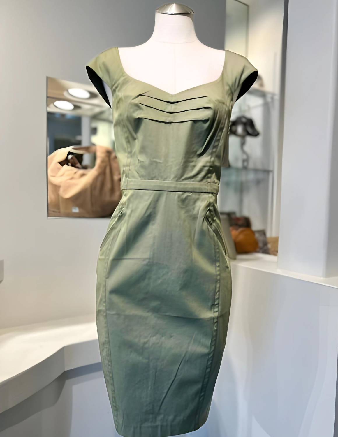 ZIPBACK CAP SLEEVE DRESS
