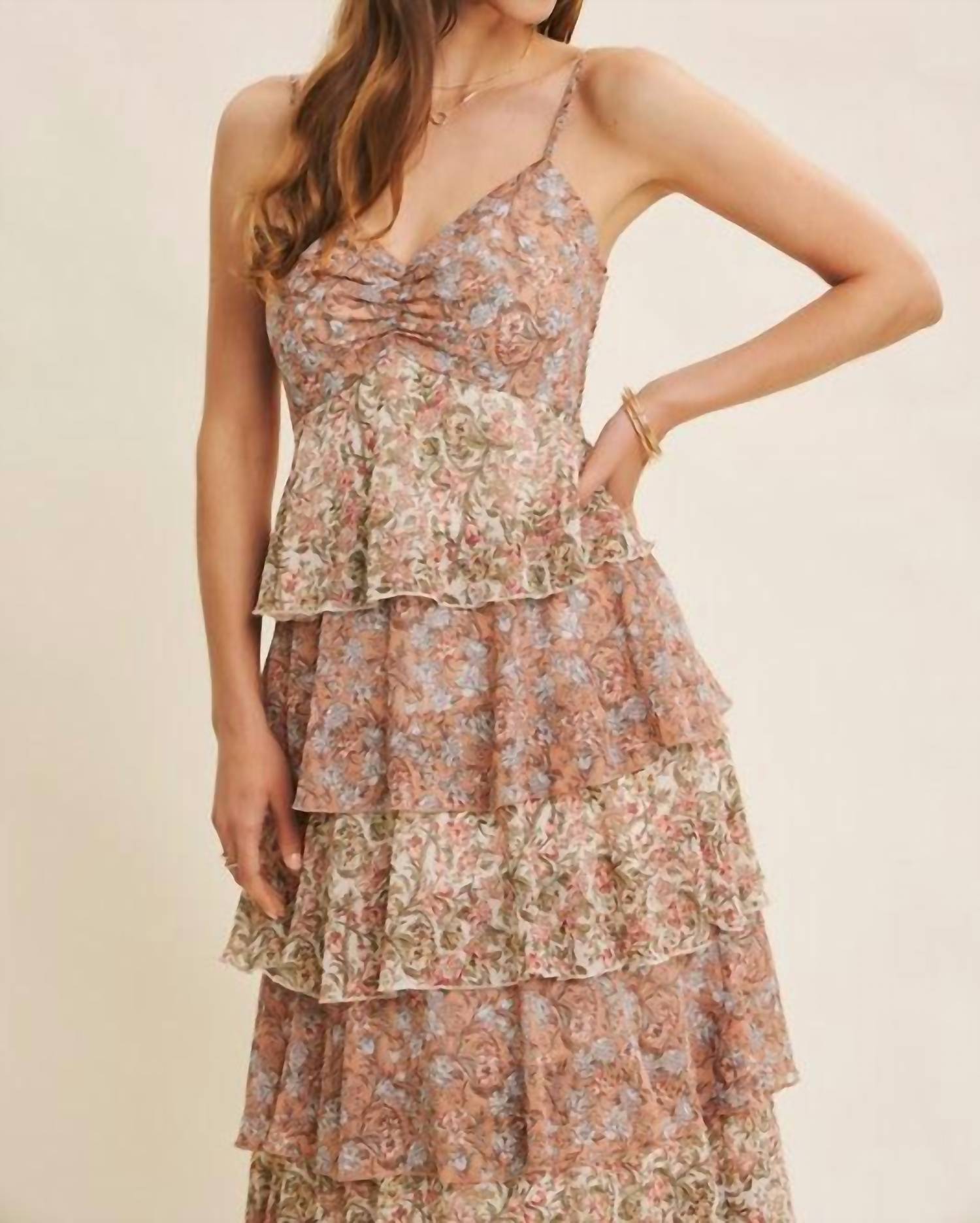 In February - Penelope Tiered Ruffle Maxi Dress