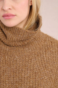 MOLLY BRACKEN Knitted Sleeveless Sweater in camel - women's sweater - view 5
