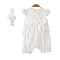Omnis Pura - Girls Gianna Muslin Romper With Headband