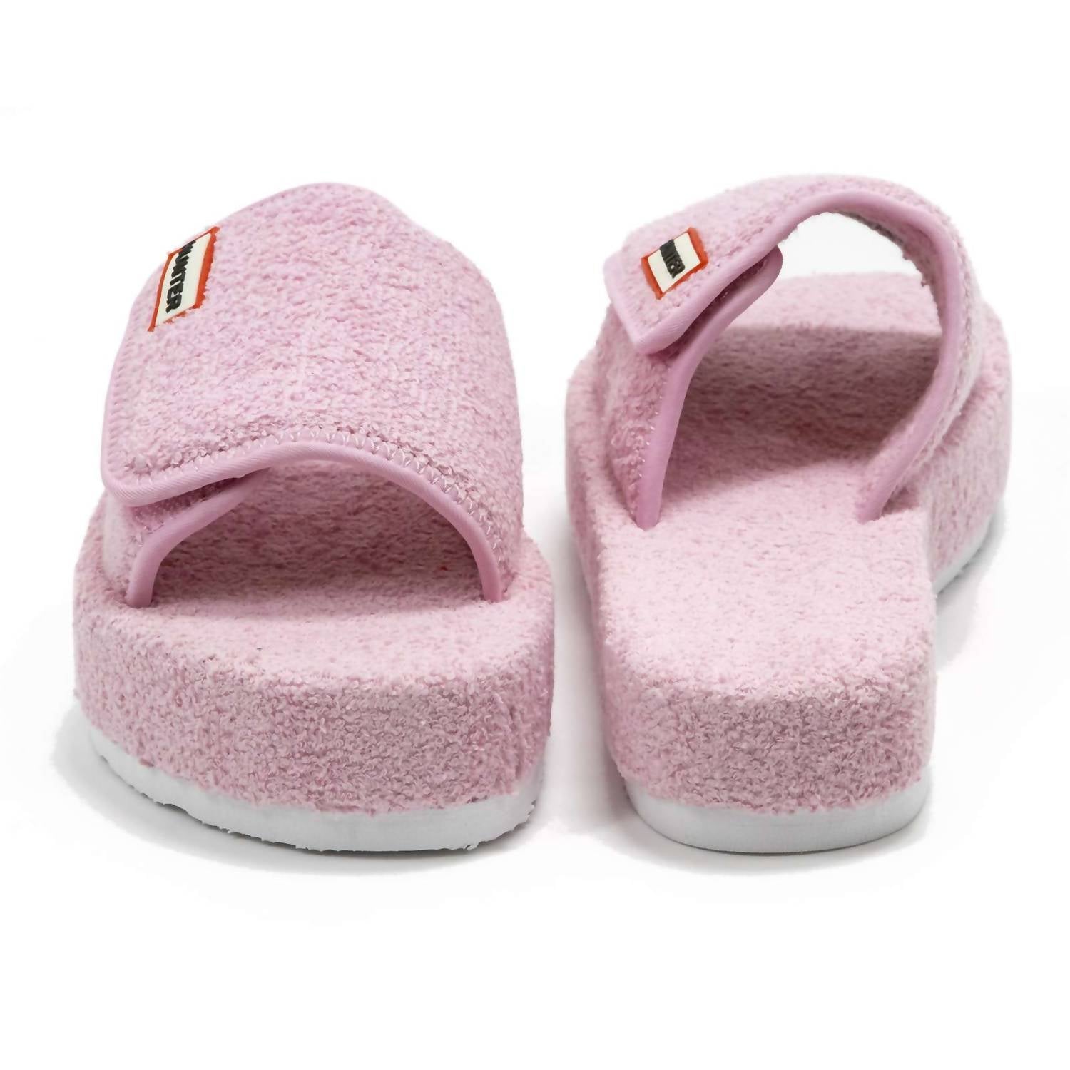 HUNTER Women's Original Terry Towelling Logo Slides in fox glove - women's shoe - view 4