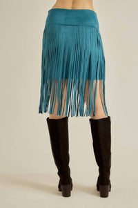 Vocal Apparel - Teal Studded Fringe Skirt