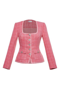Cosette Diana Blazertweed Blazer & Skirt Set in pink - women's jacket - view 4