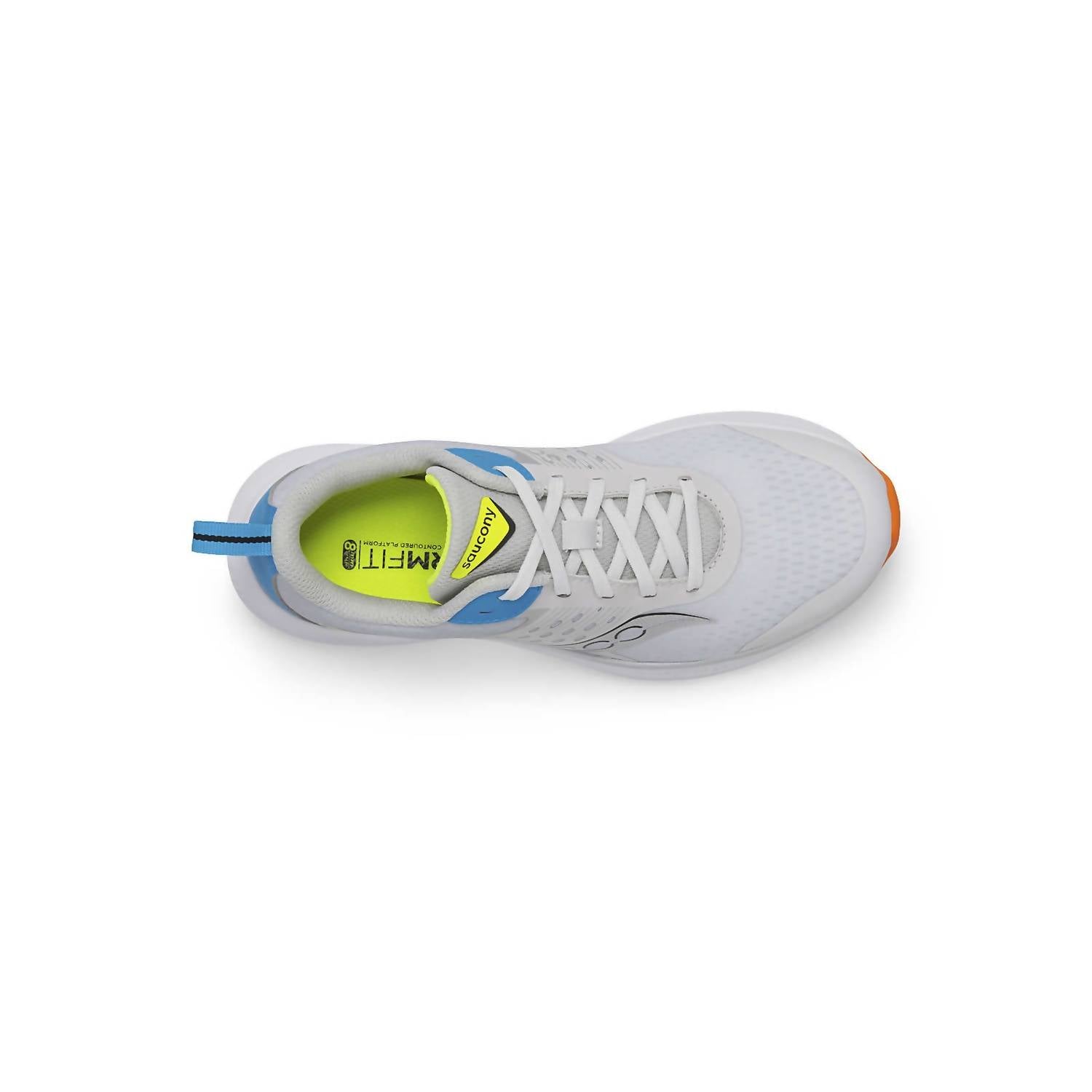 SAUCONY Kid's Ride Sneaker in grey blue citron - kids' sneaker - alternate view
