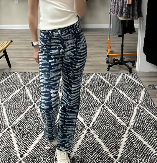 PRINTED ZEBRA DENIM JEANS