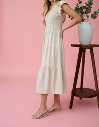 Blu Pepper - Flutter Sleeve Maxi Dress