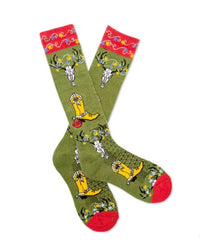 Lucky Chuck Get a Little Western Performance Socks in green - women's accessory