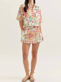 Entro - Botanical Print Wrap Front Skort