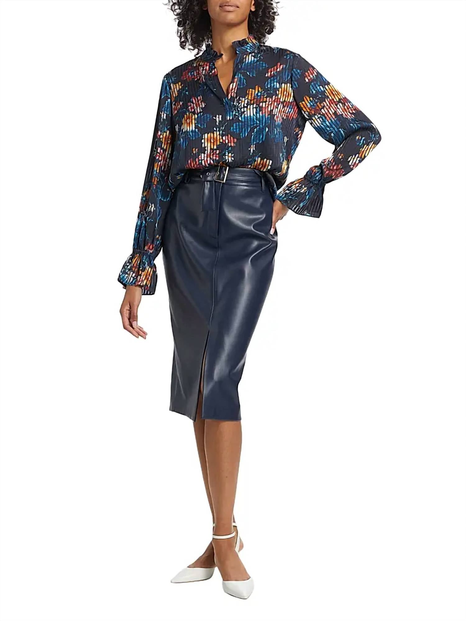 Elie Tahari - Hollis Floral & Stripe Blouse