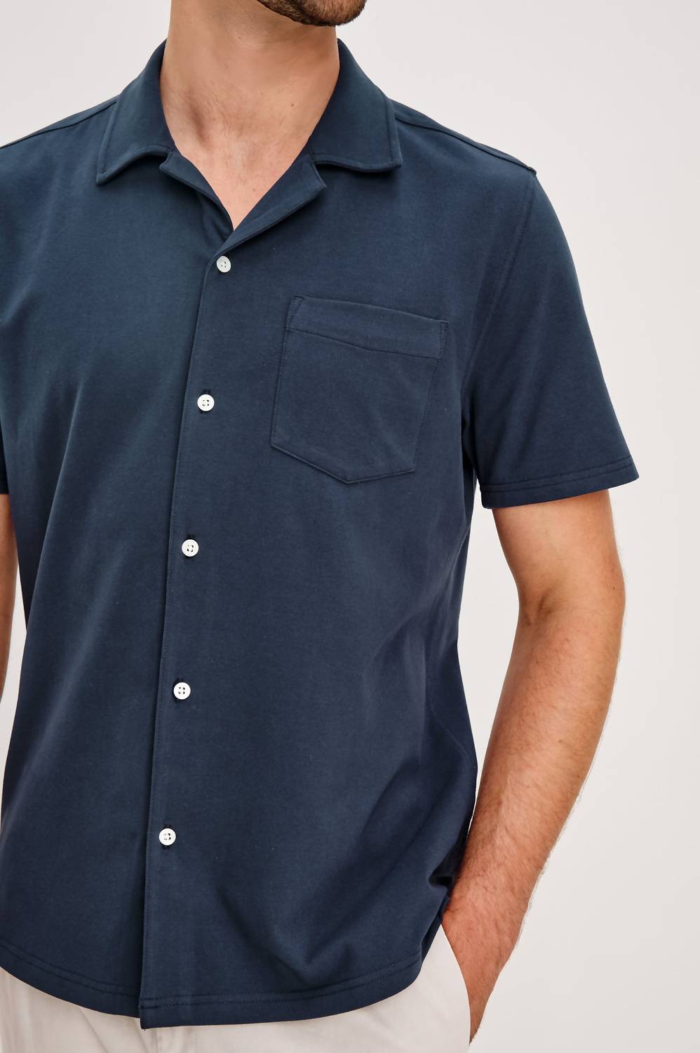 Rails Flint Short Sleeve Shirt in perfect navy - men's t-shirt - detail view