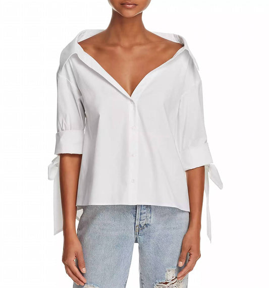 Alice + Olivia - Judith Tie French Cuff Button Down Shirt