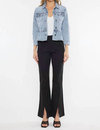 Kancan - Classic Fit Peplum Denim Jacket